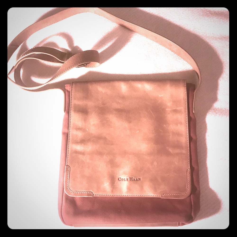 Cole Haan small messenger bag leather/canvas